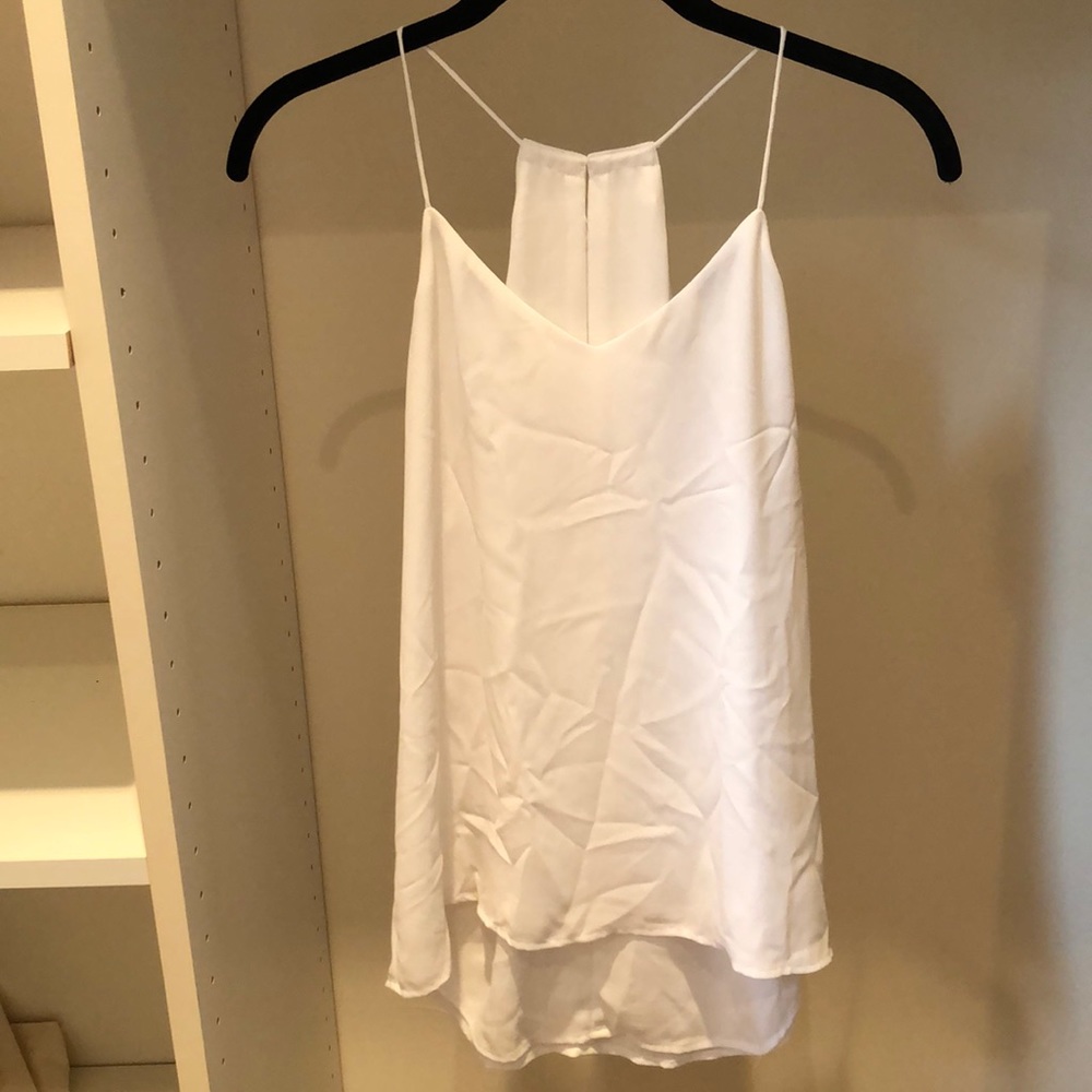 Express white v neck chiffon tank